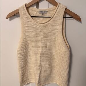 Madewell Ivory Textured Knit Tank Top